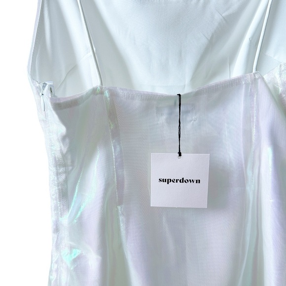NWT Superdown Revolve Rosalind Iridescent Multicolor Mini Slip Dress in Opal XS - Picture 9 of 12